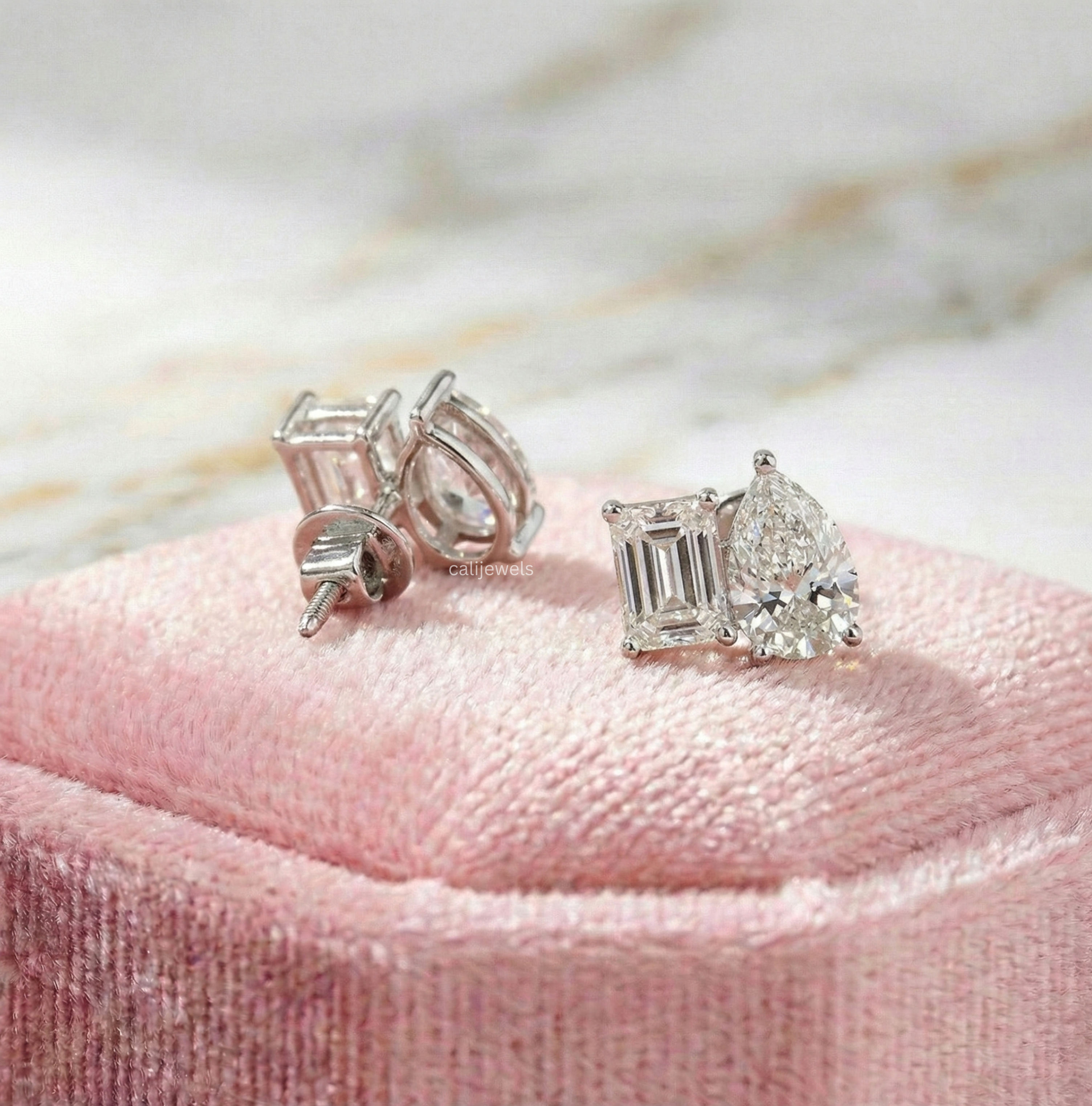 4.00 TCW Toi Et Moi Lab Grown Diamond Stud Earrings