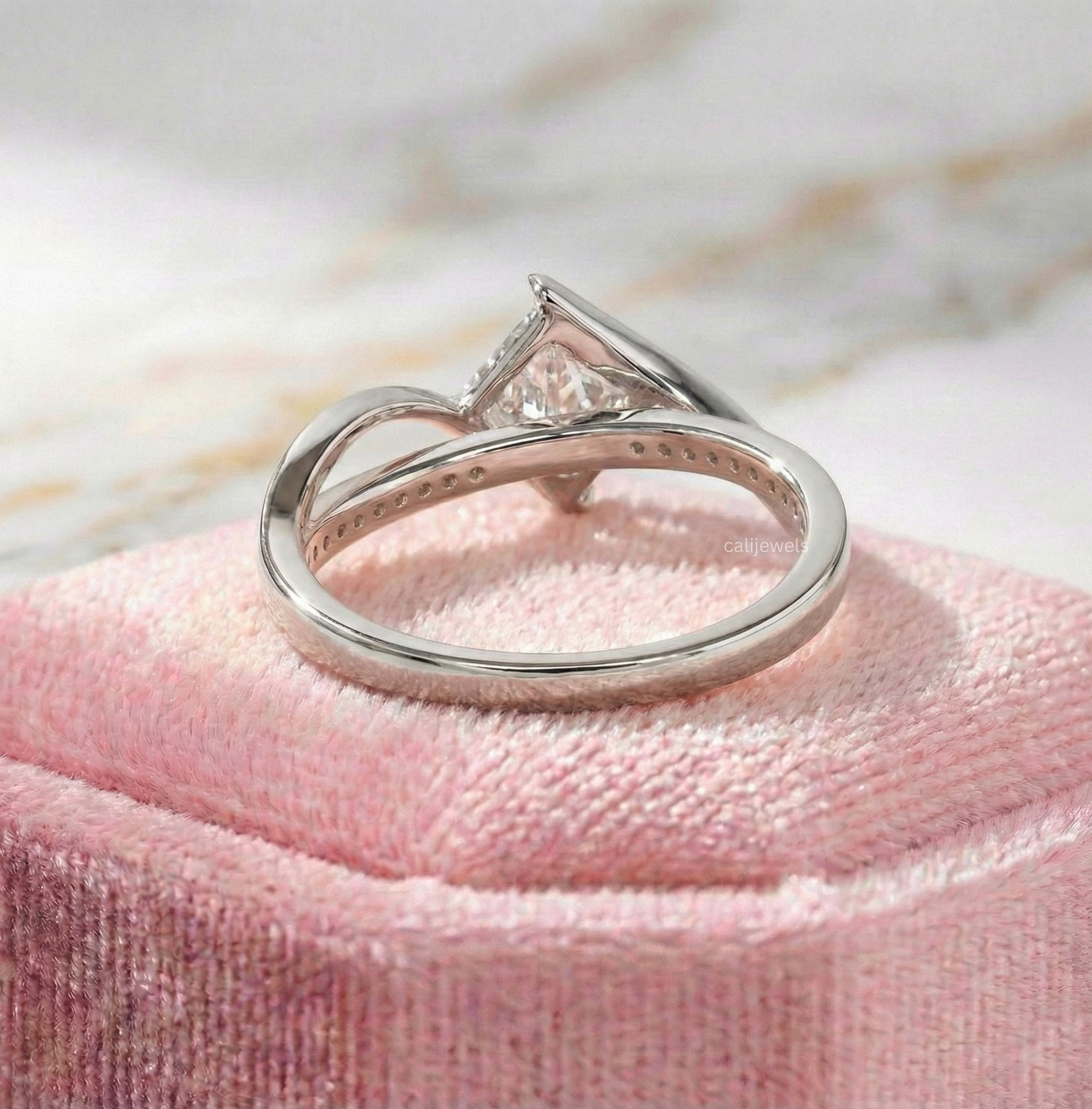 Princess Cut Lab Grown Diamond Engagement Ring