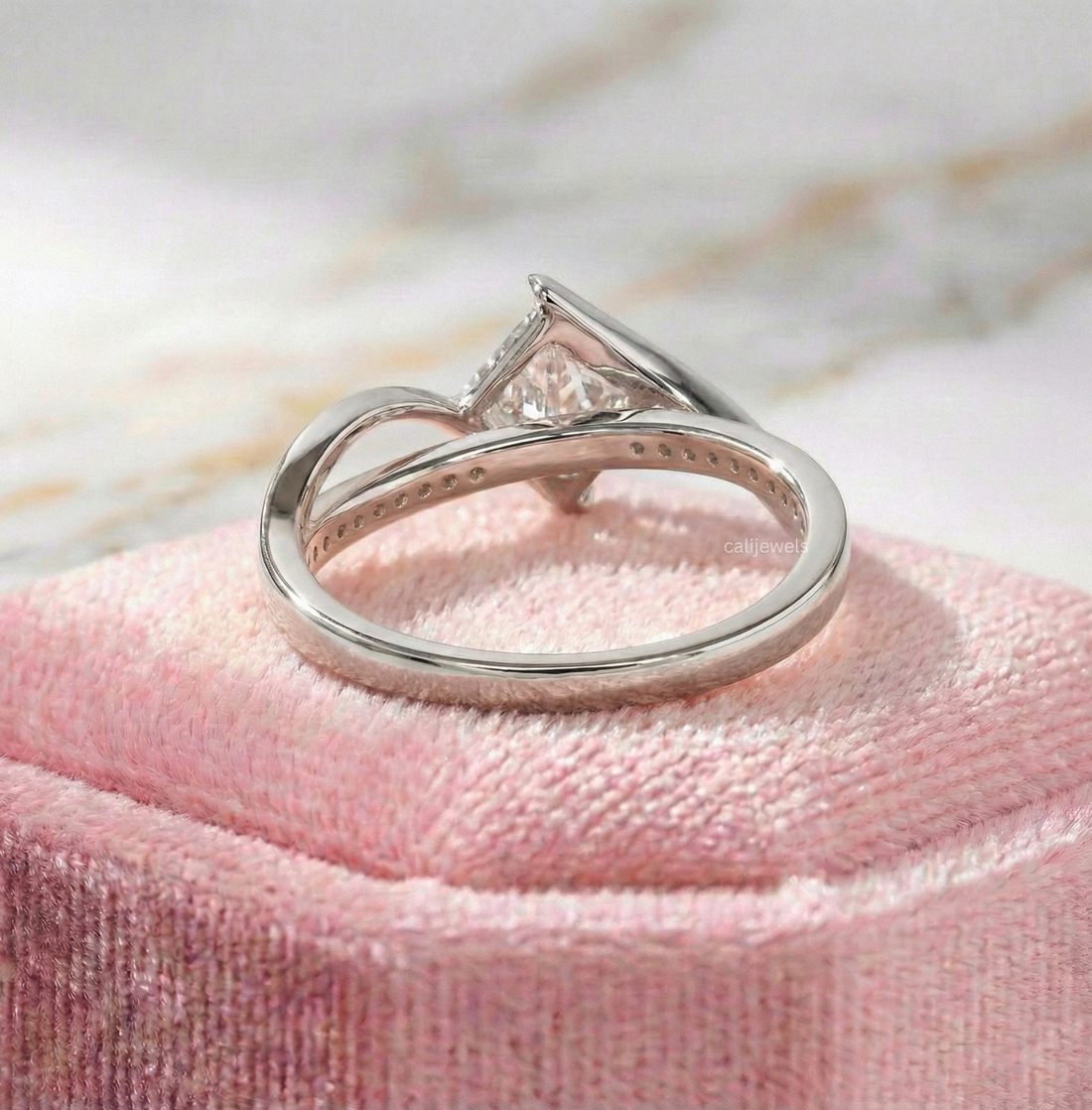 Princess Cut Lab Grown Diamond Engagement Ring