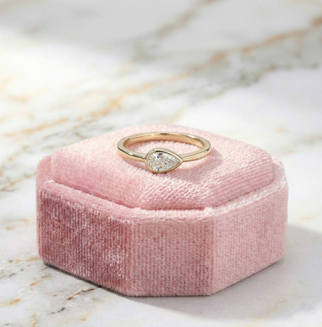 Pear Cut Lab Grown Diamond Solitaire Ring