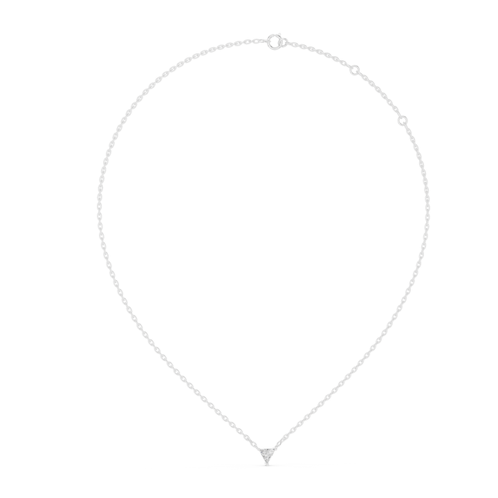 14-KT White Gold  Pendant-Neckless Featuring 1-Ct Triangular Diamond