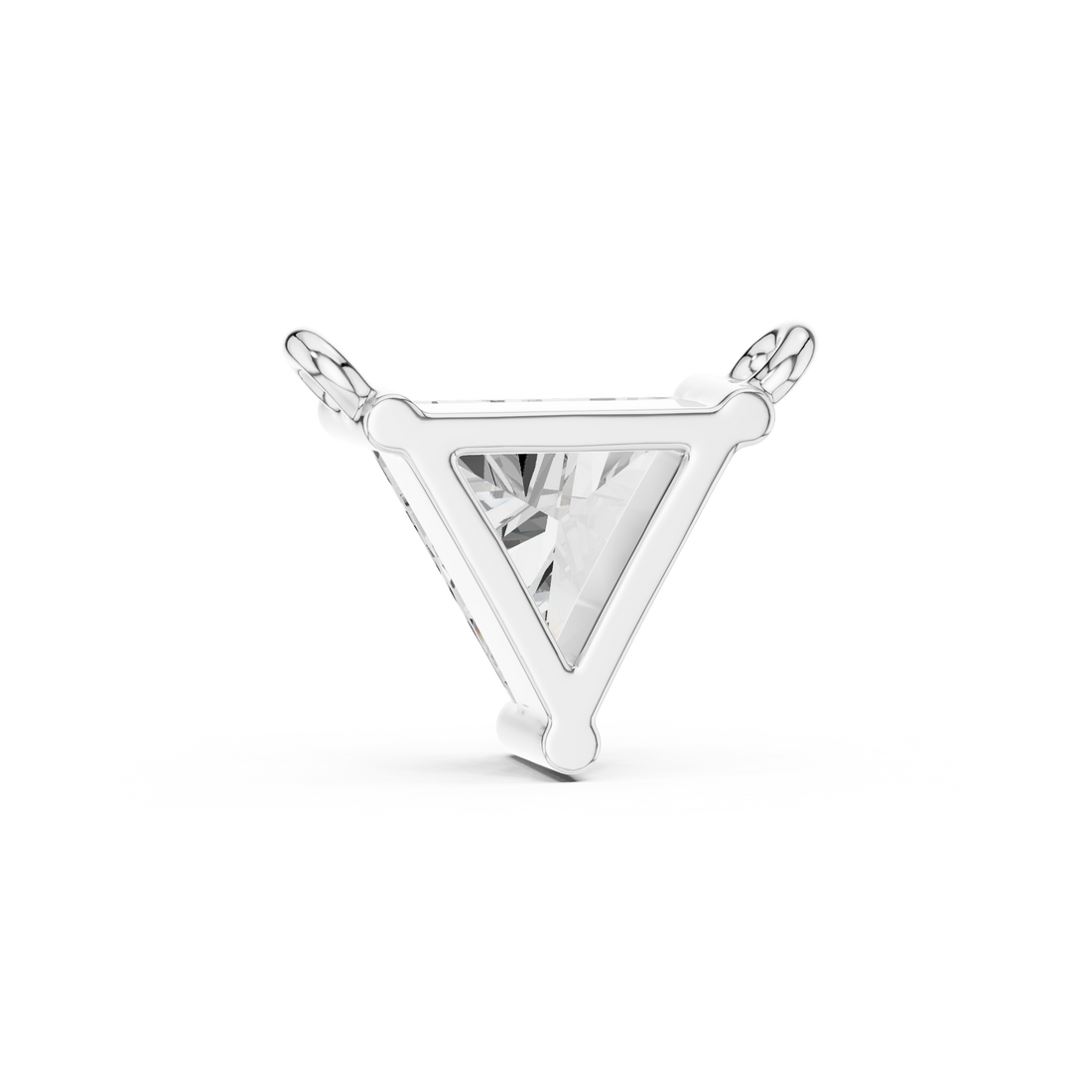 14-KT White Gold  Pendant-Neckless Featuring 1-Ct Triangular Diamond