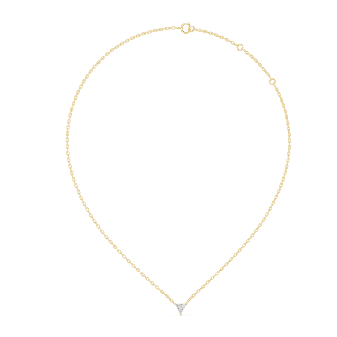 14-KT White Gold  Pendant-Neckless Featuring 1-Ct Triangular Diamond