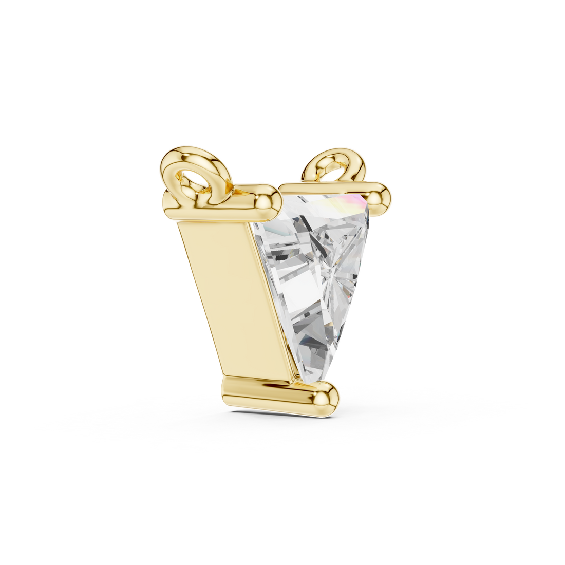 14-KT White Gold  Pendant-Neckless Featuring 1-Ct Triangular Diamond