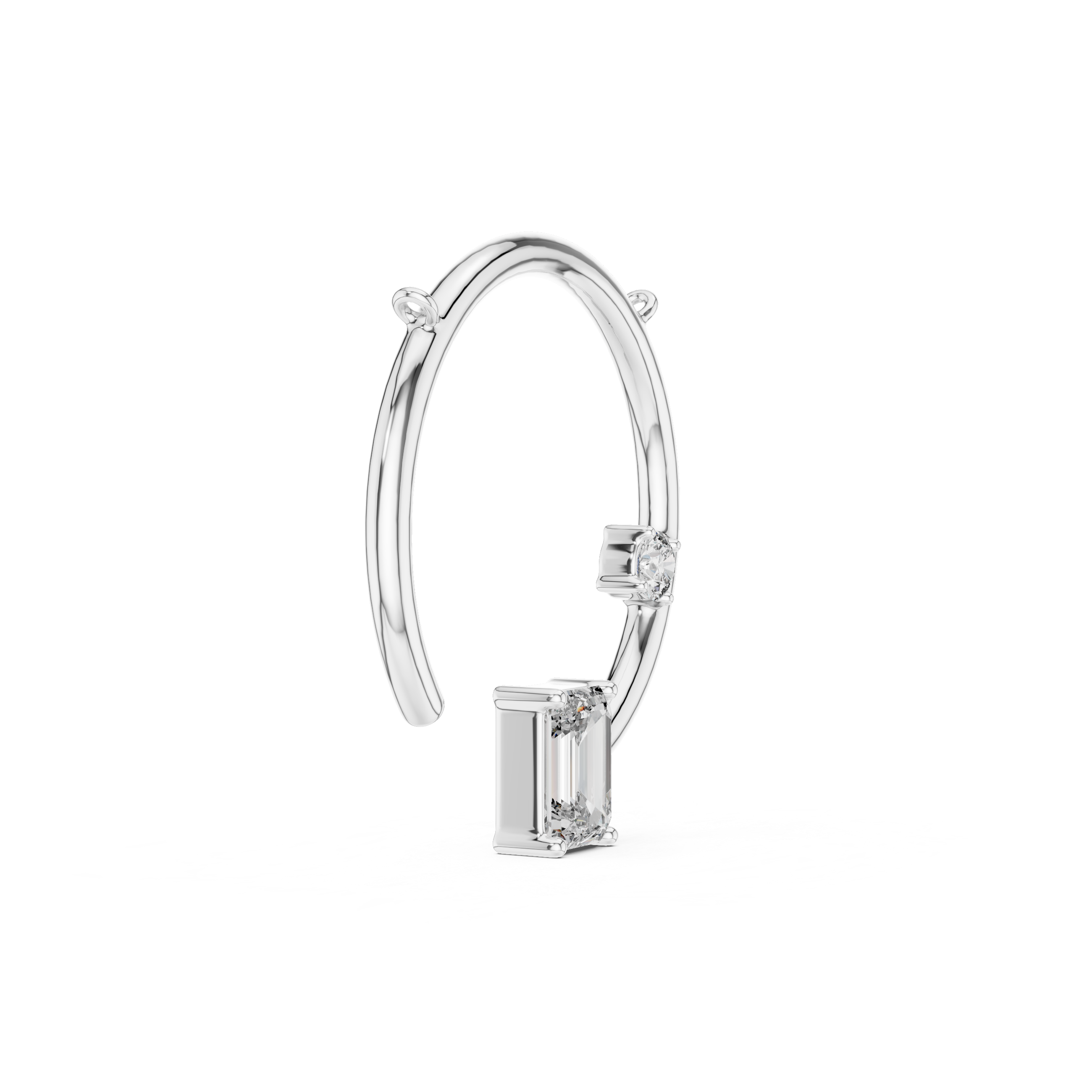 Diamond pendant with a white background