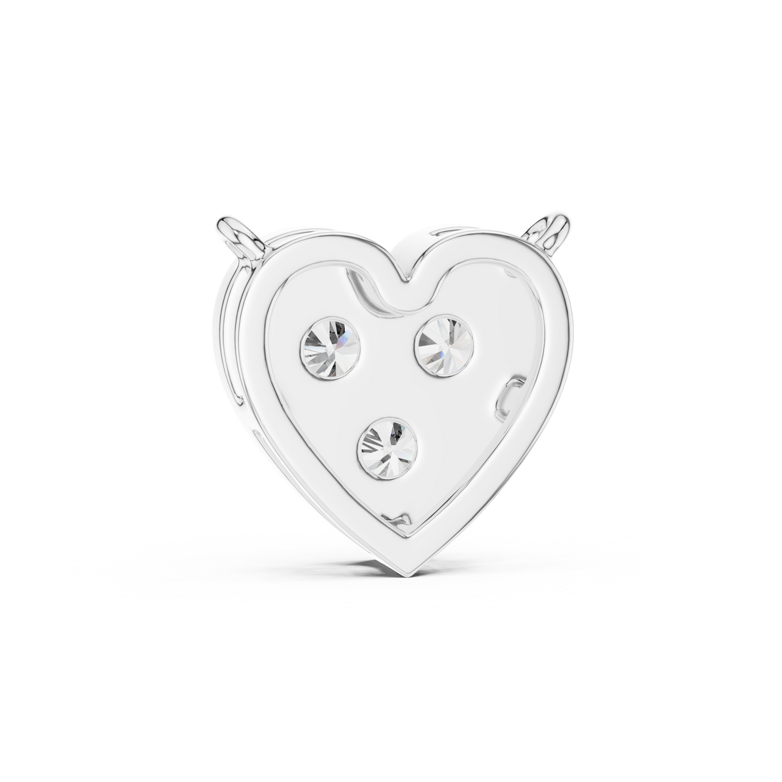 Minimalist Heart Pendant-Neckless with 0.25 Three Stones Diamond in 14-KT White Gold