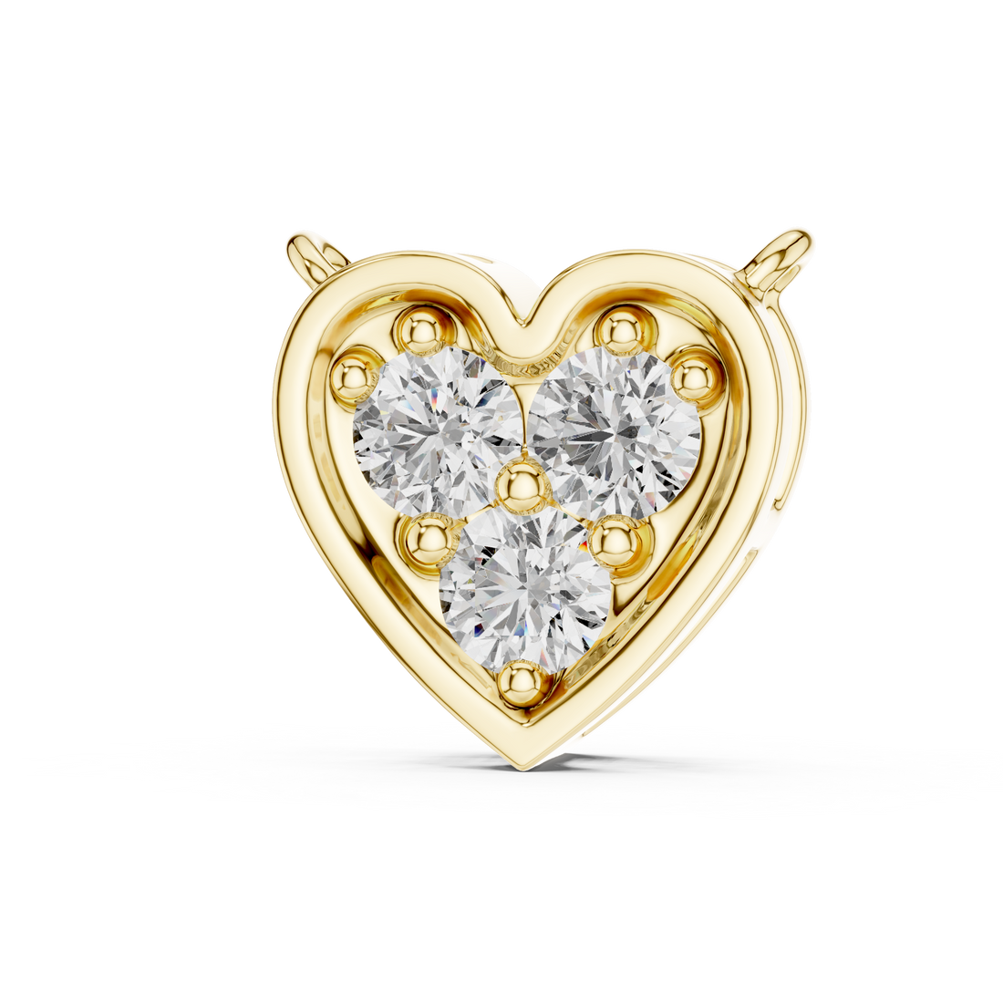 Minimalist Heart Pendant-Neckless with 0.25 Three Stones Diamond in 14-KT White Gold