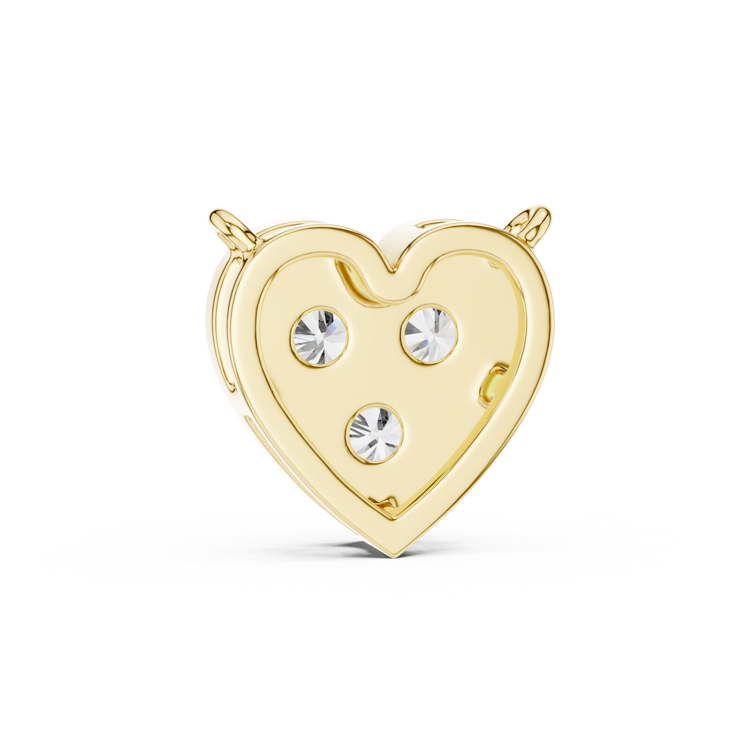 Minimalist Heart Pendant-Neckless with 0.25 Three Stones Diamond in 14-KT White Gold
