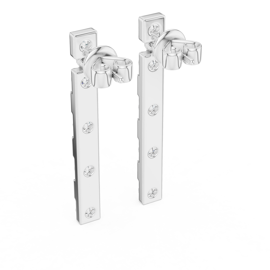 Modern Geometric Diamond Drop Earrings in 14-KT White Gold