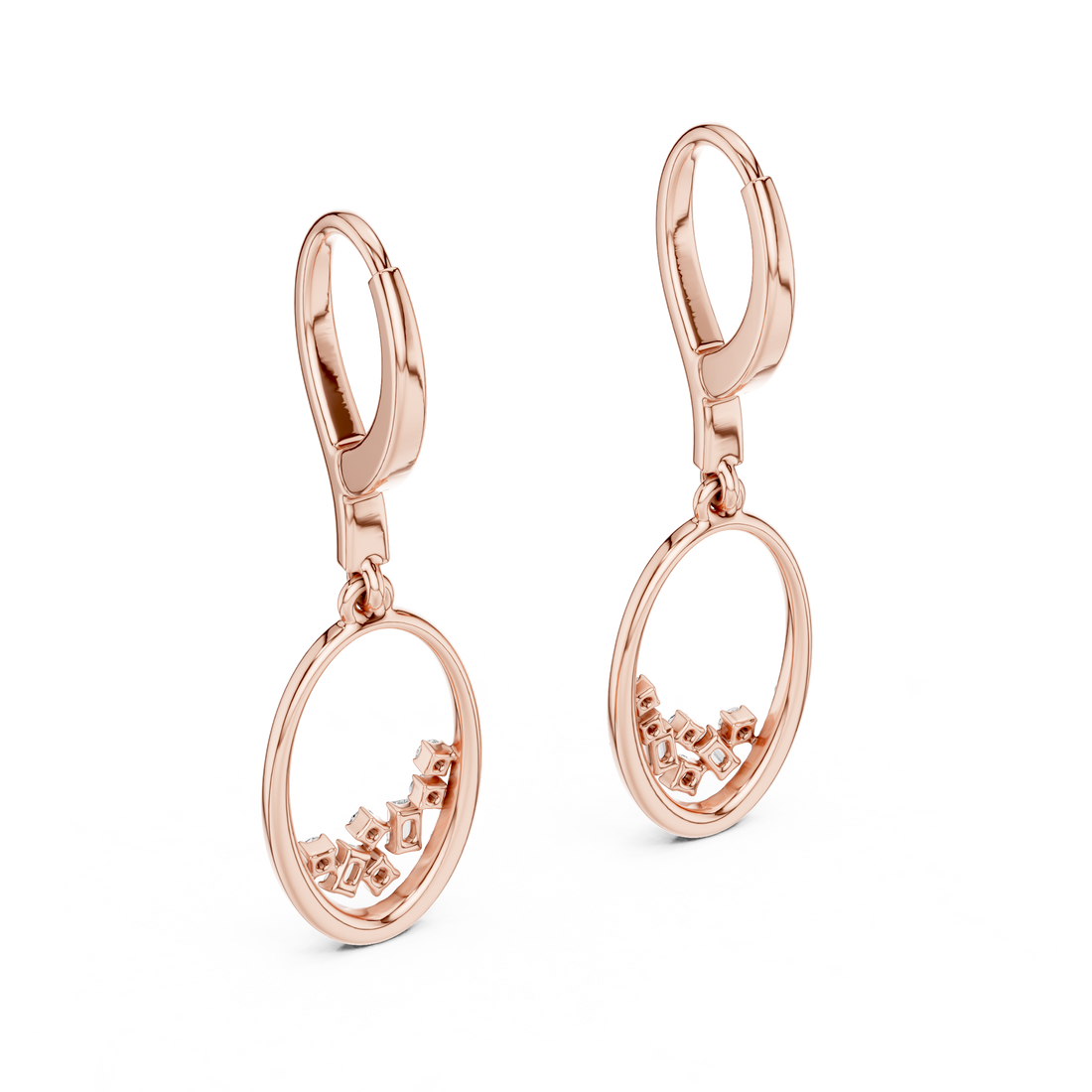 Dazzling Diamond Drop Hoop Earrings in 14-KT White Gold