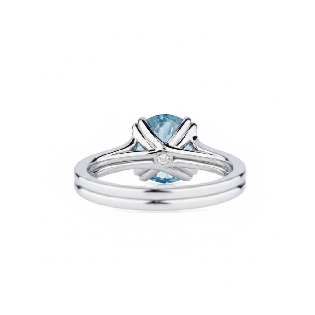 2.5-CT Fancy Round Vivid Blue Lab Diamond Solitaire Ring - 4-Prong Setting