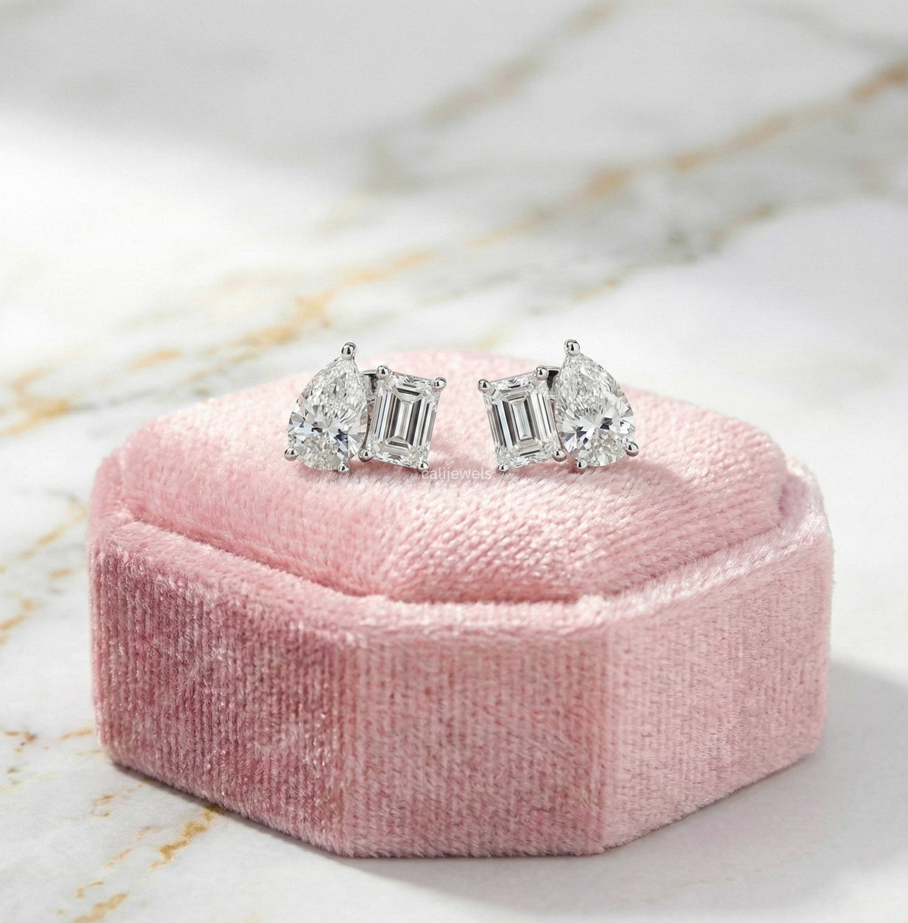 4.00 TCW Toi Et Moi Lab Grown Diamond Stud Earrings