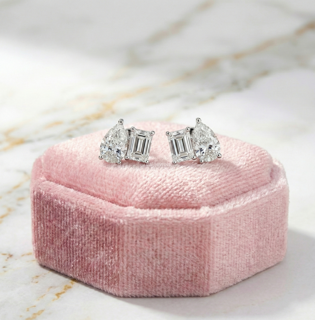 4.00 TCW Toi Et Moi Lab Grown Diamond Stud Earrings