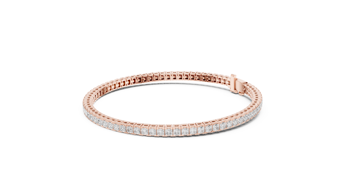 Classic 0.05-CT Princess-Cut Diamond Tennis Bracelet in 14-KT White Gold