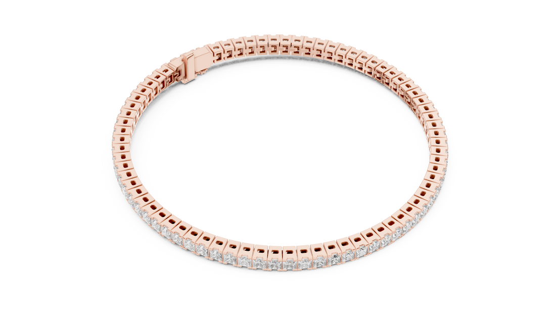 Classic 0.05-CT Princess-Cut Diamond Tennis Bracelet in 14-KT White Gold