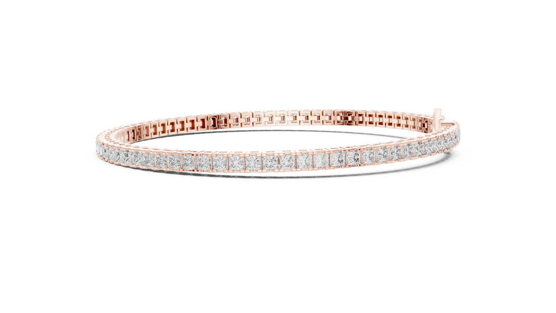 Classic 0.05-CT Princess-Cut Diamond Tennis Bracelet in 14-KT White Gold