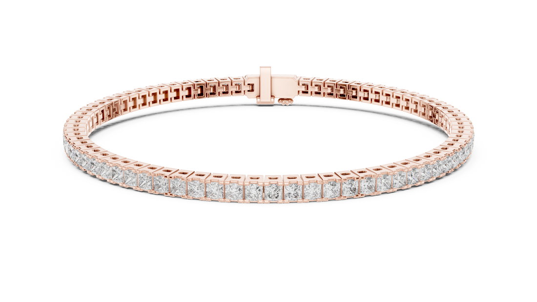 Classic 0.05-CT Princess-Cut Diamond Tennis Bracelet in 14-KT White Gold