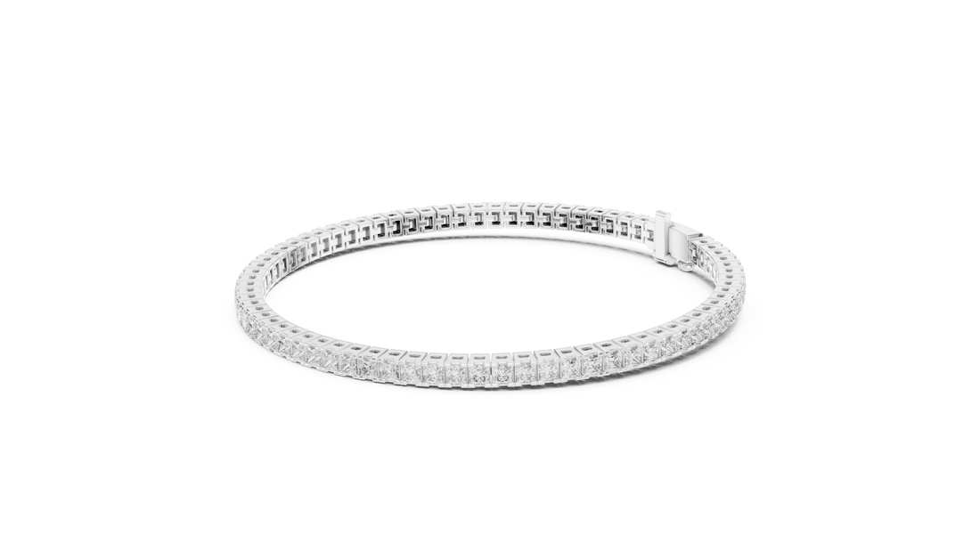 Classic 0.05-CT Princess-Cut Diamond Tennis Bracelet in 14-KT White Gold