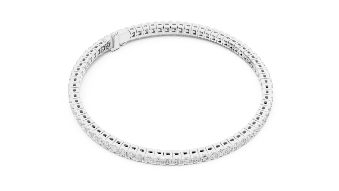 Classic 0.05-CT Princess-Cut Diamond Tennis Bracelet in 14-KT White Gold