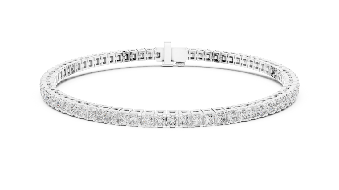 Classic 0.05-CT Princess-Cut Diamond Tennis Bracelet in 14-KT White Gold