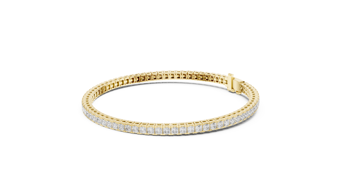 Classic 0.05-CT Princess-Cut Diamond Tennis Bracelet in 14-KT White Gold