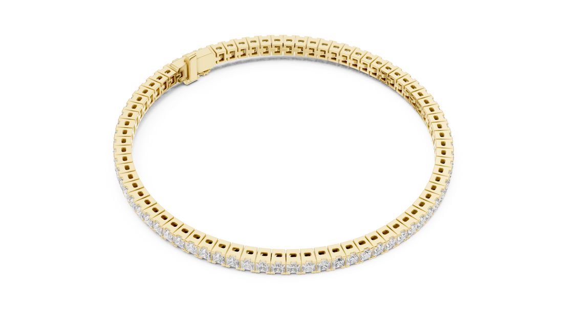 Classic 0.05-CT Princess-Cut Diamond Tennis Bracelet in 14-KT White Gold