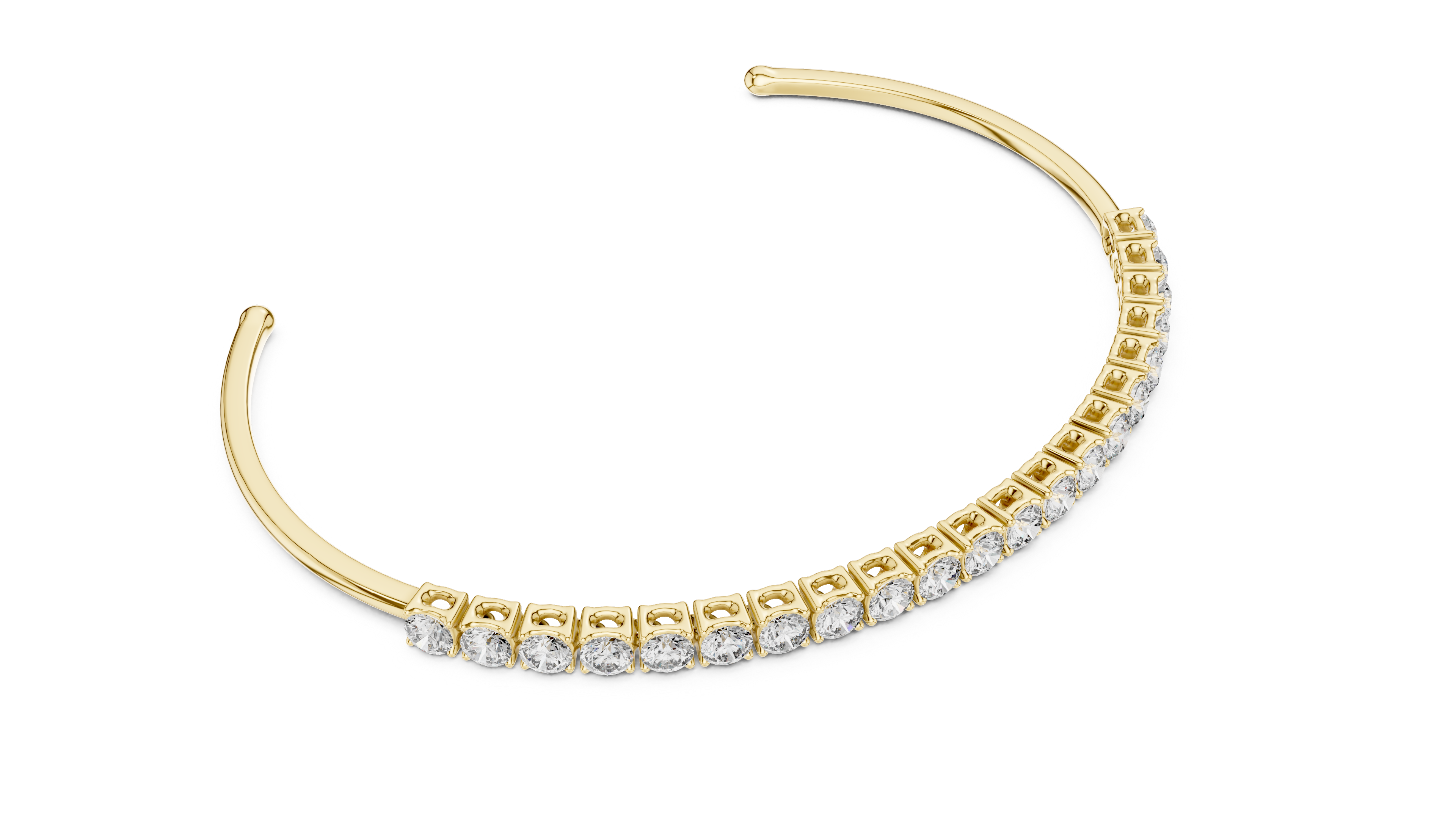 Gold headband with embedded diamonds on a white background