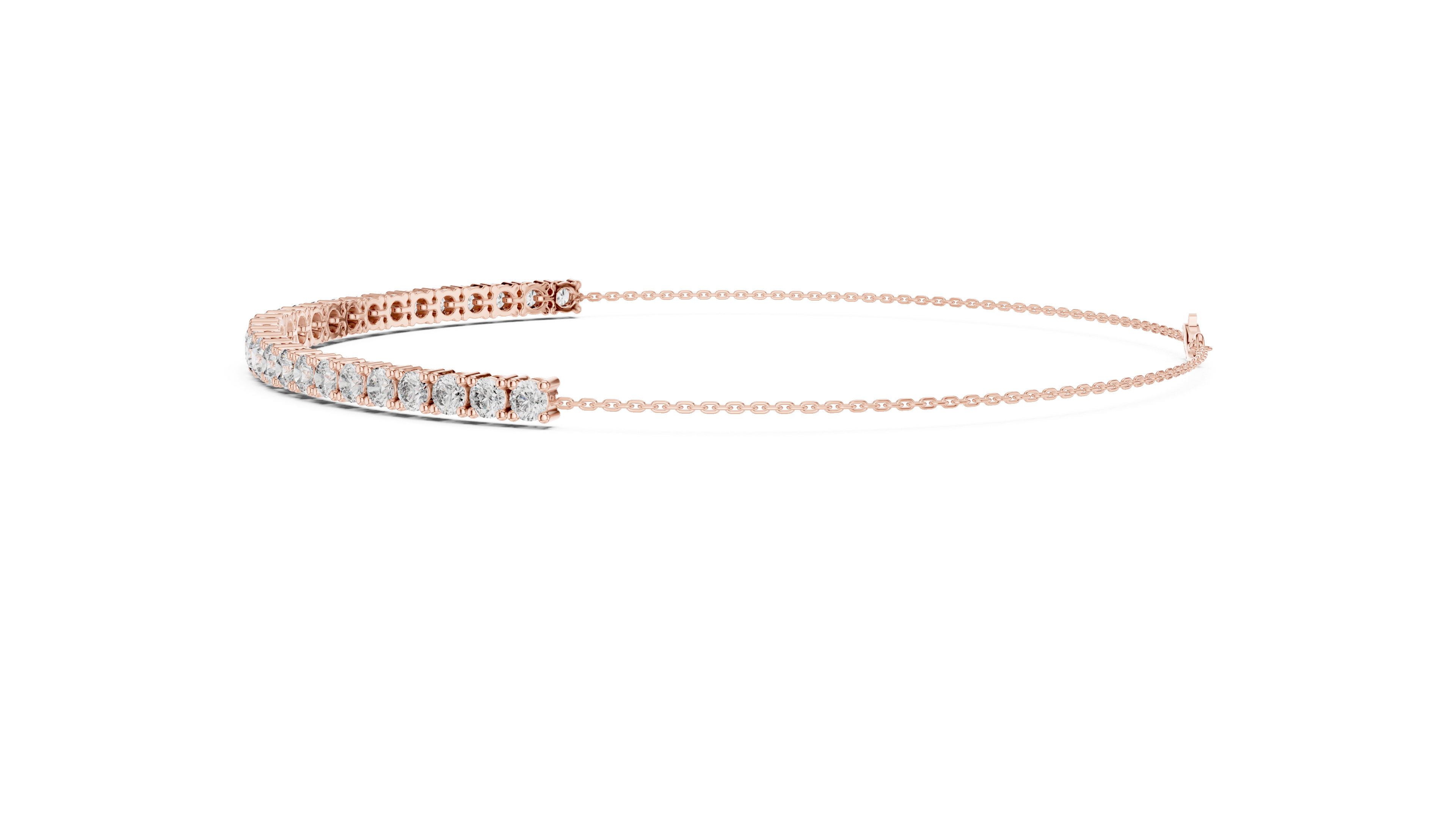 Rose gold headband with embedded stones on a white background