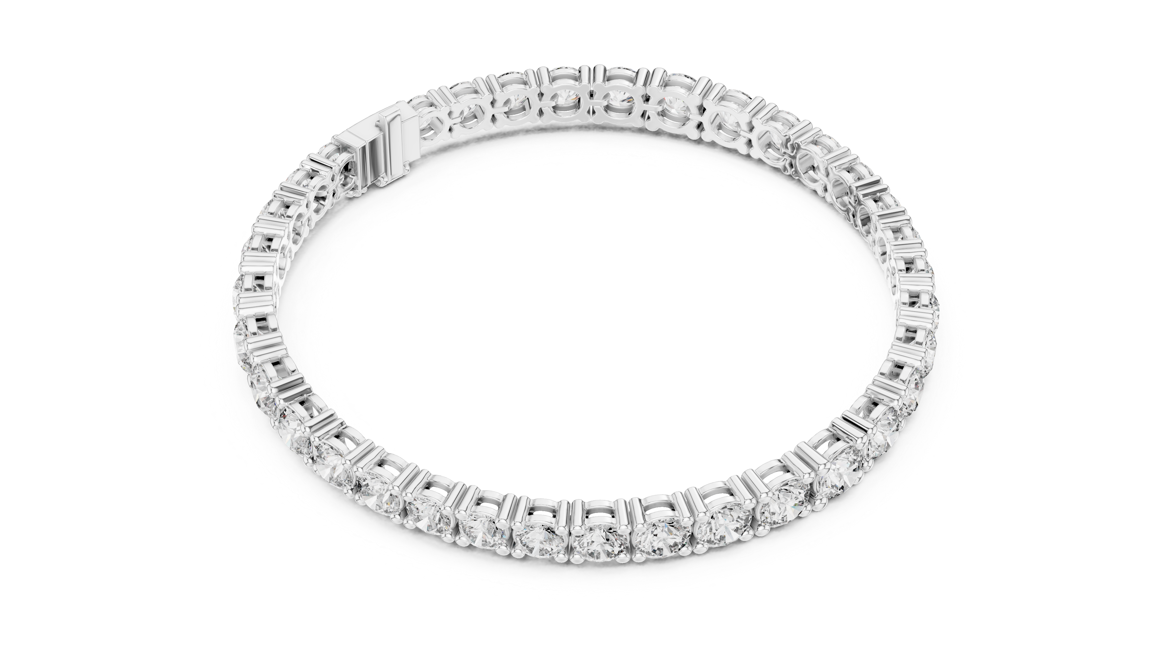 Diamond bracelet on a white background