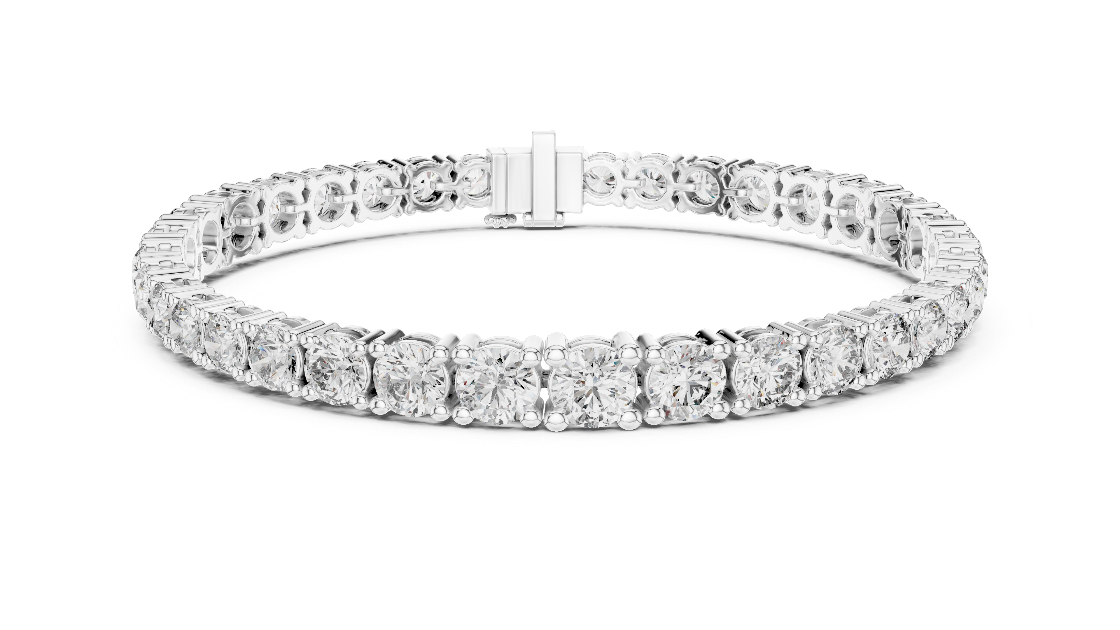 Diamond bracelet on a white background