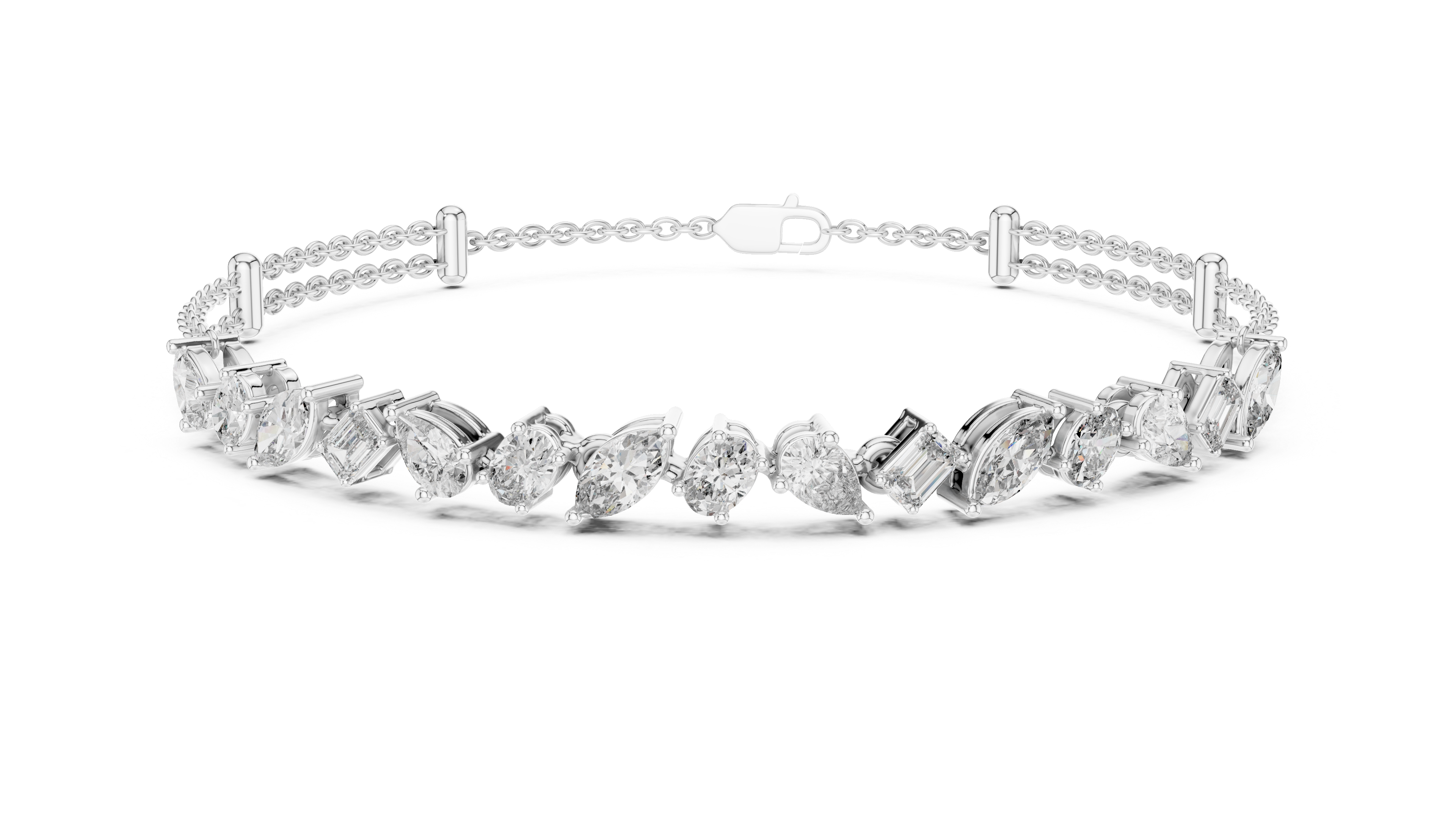 Diamond bracelet on a white background