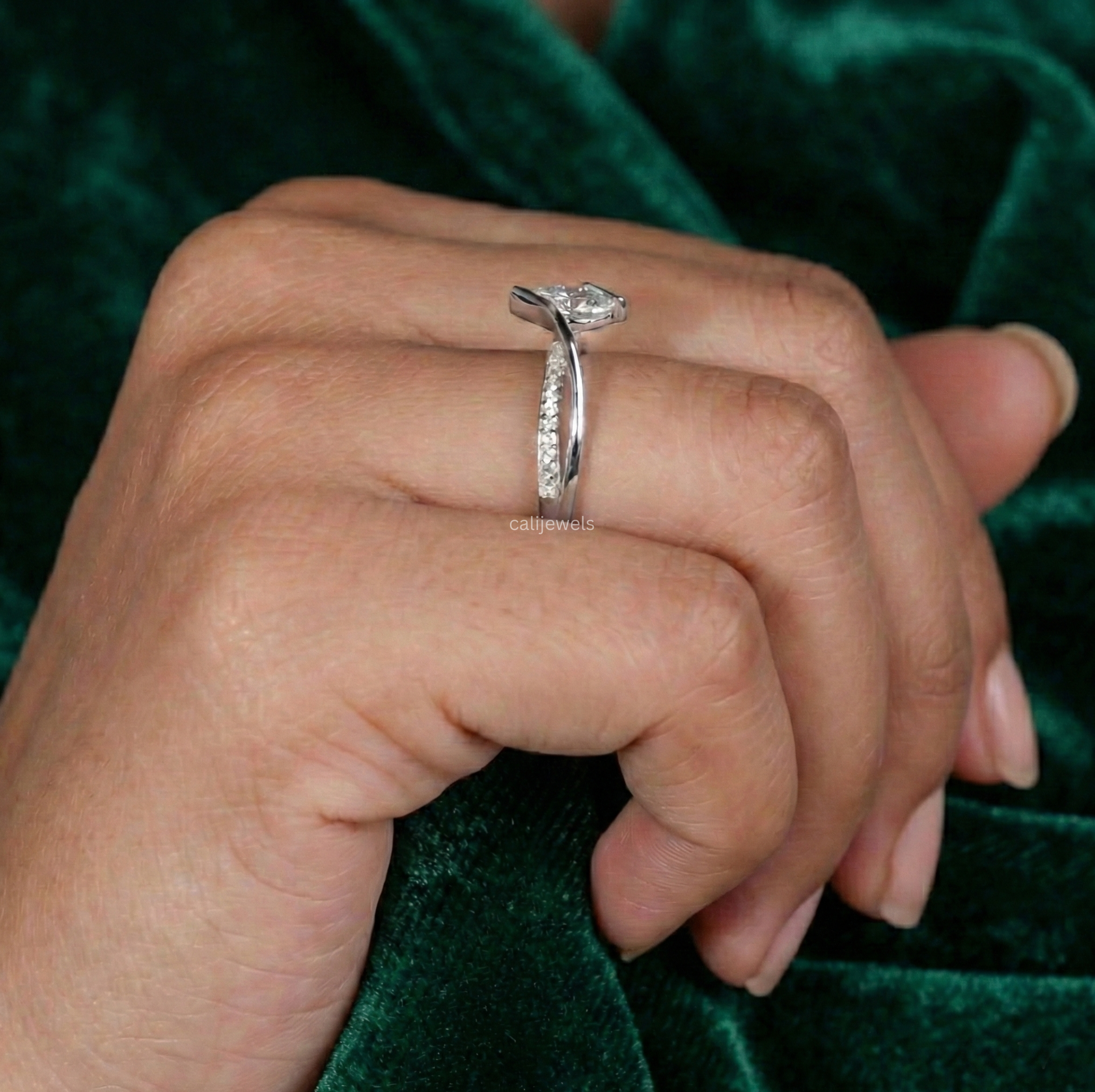 Princess Cut Lab Grown Diamond Engagement Ring