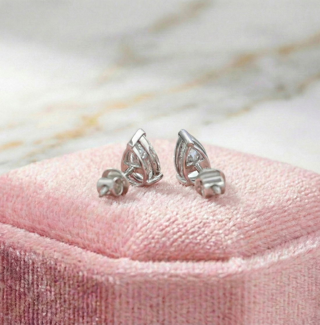 Pear Cut Lab Grown Diamond Stud Earrings