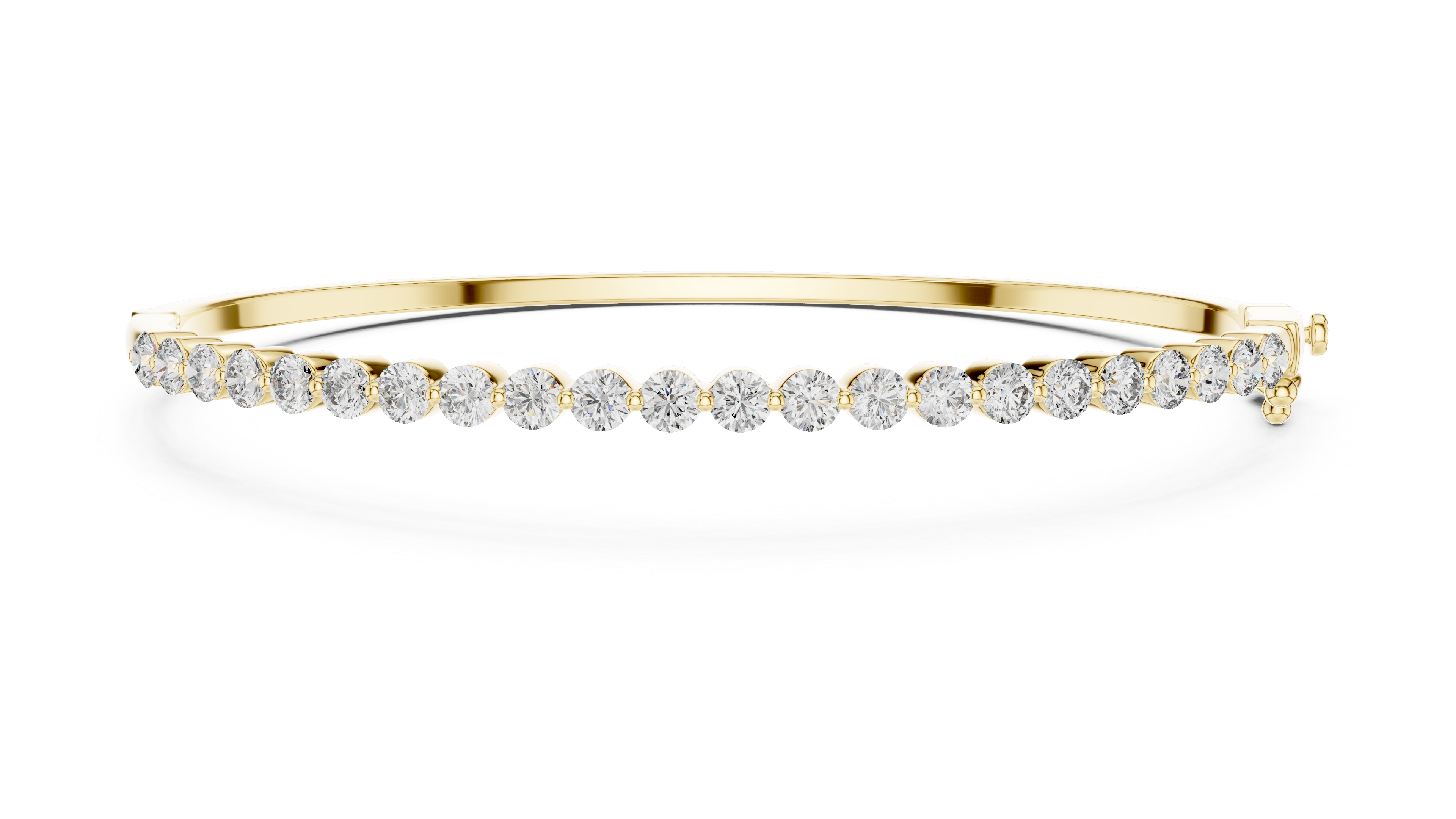 Gold bracelet with diamonds on a white background