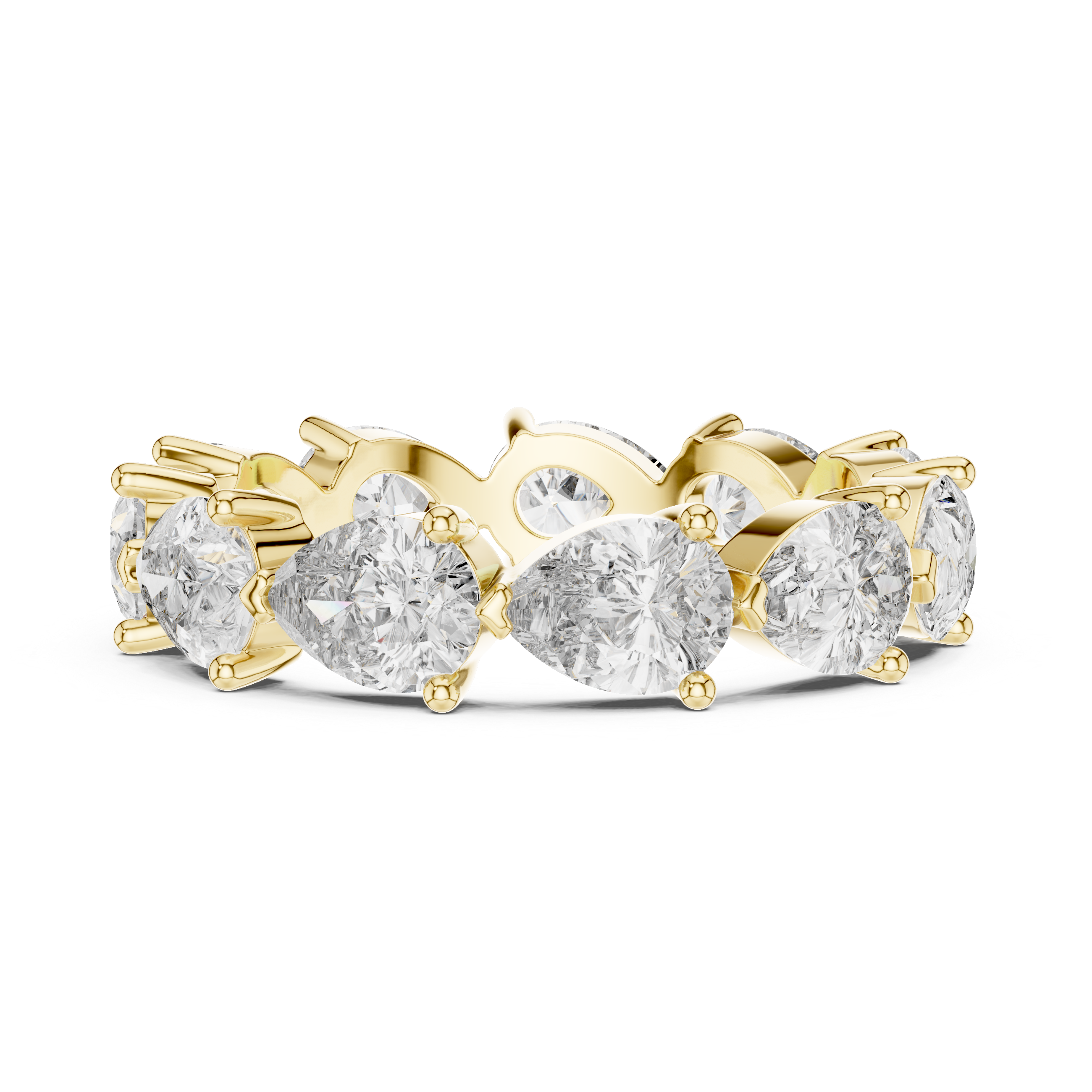 “Elegant Pear-Shaped Full Eternity Ring – White Gold”