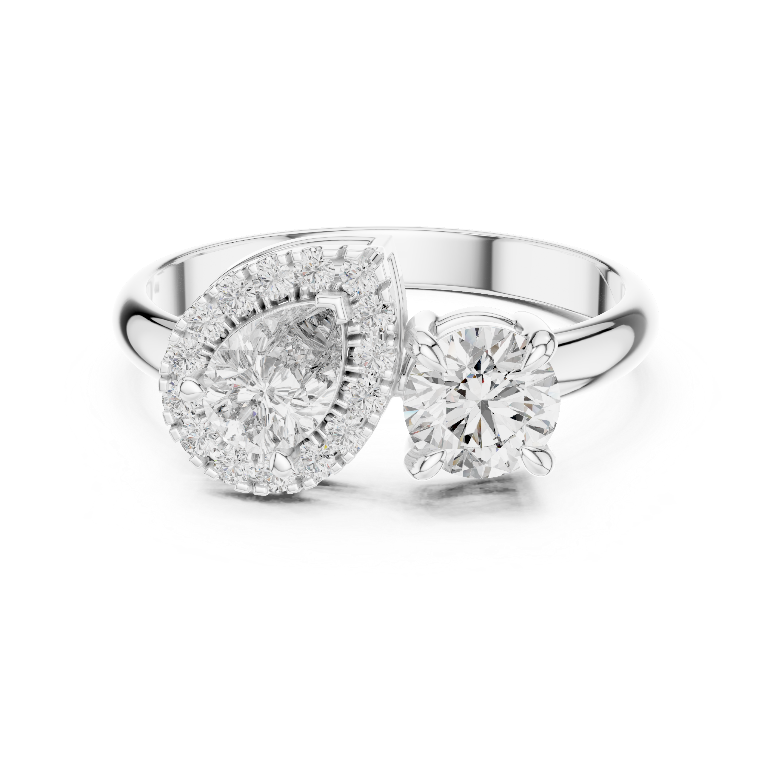 Diamond ring with a white background