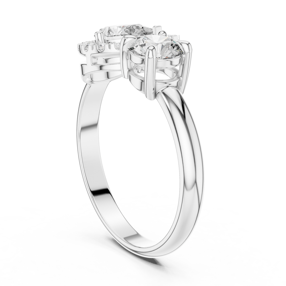 Twilight Duo 0.5-Ct. Pear & Round Diamond Ring in 14-KT White Gold