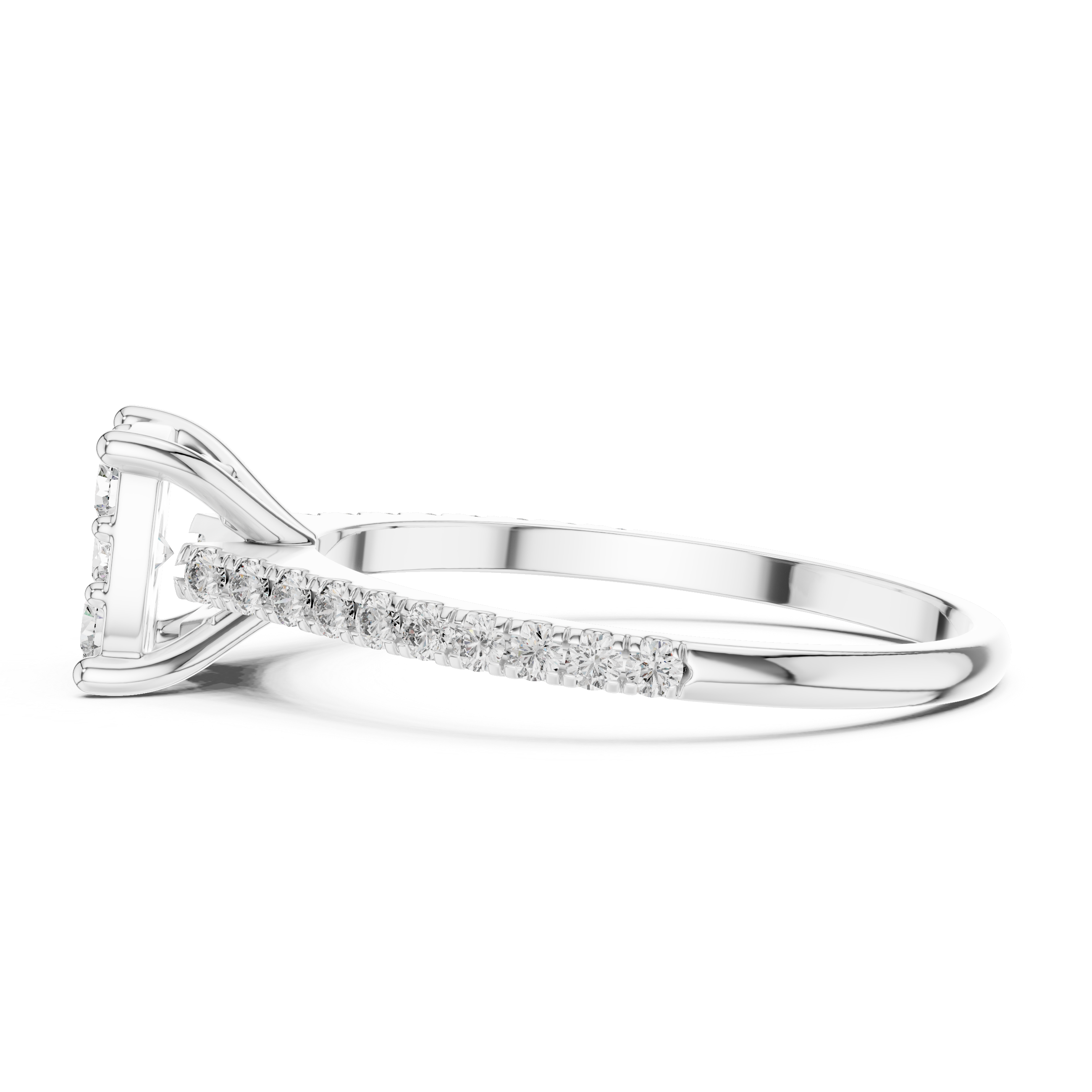 Diamond ring with a white background