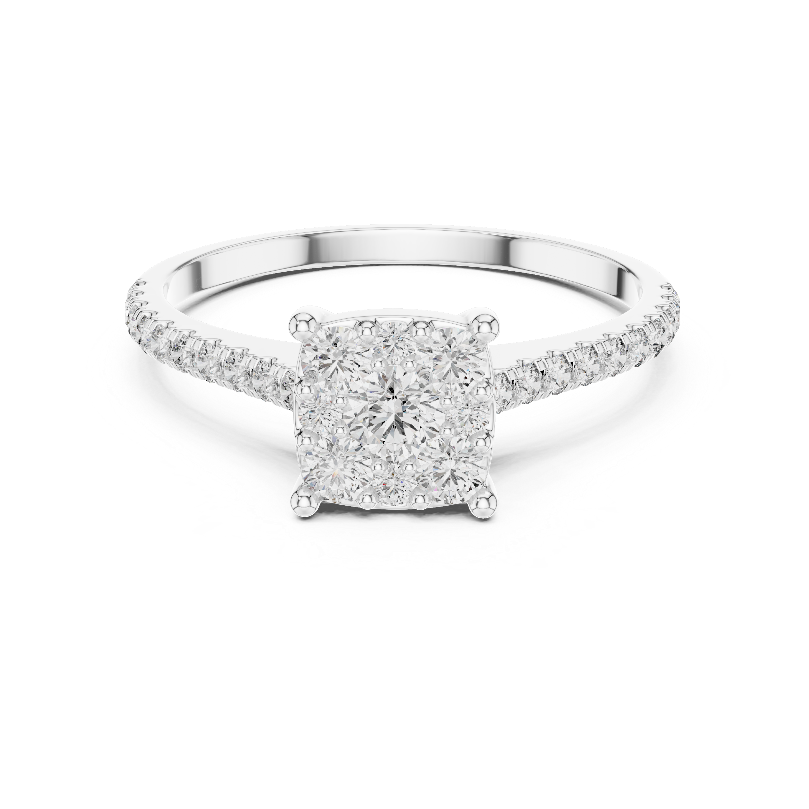 Diamond ring with a white background