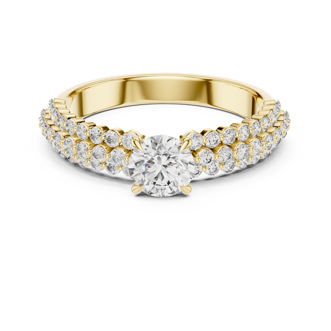 0.50-CT Round Double Row Diamond Ring in 14-KT White Gold