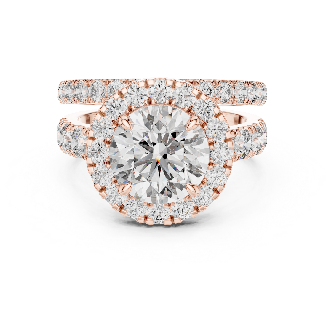 Luxe Halo 3-Ct Round Diamond in 14-KT White Gold