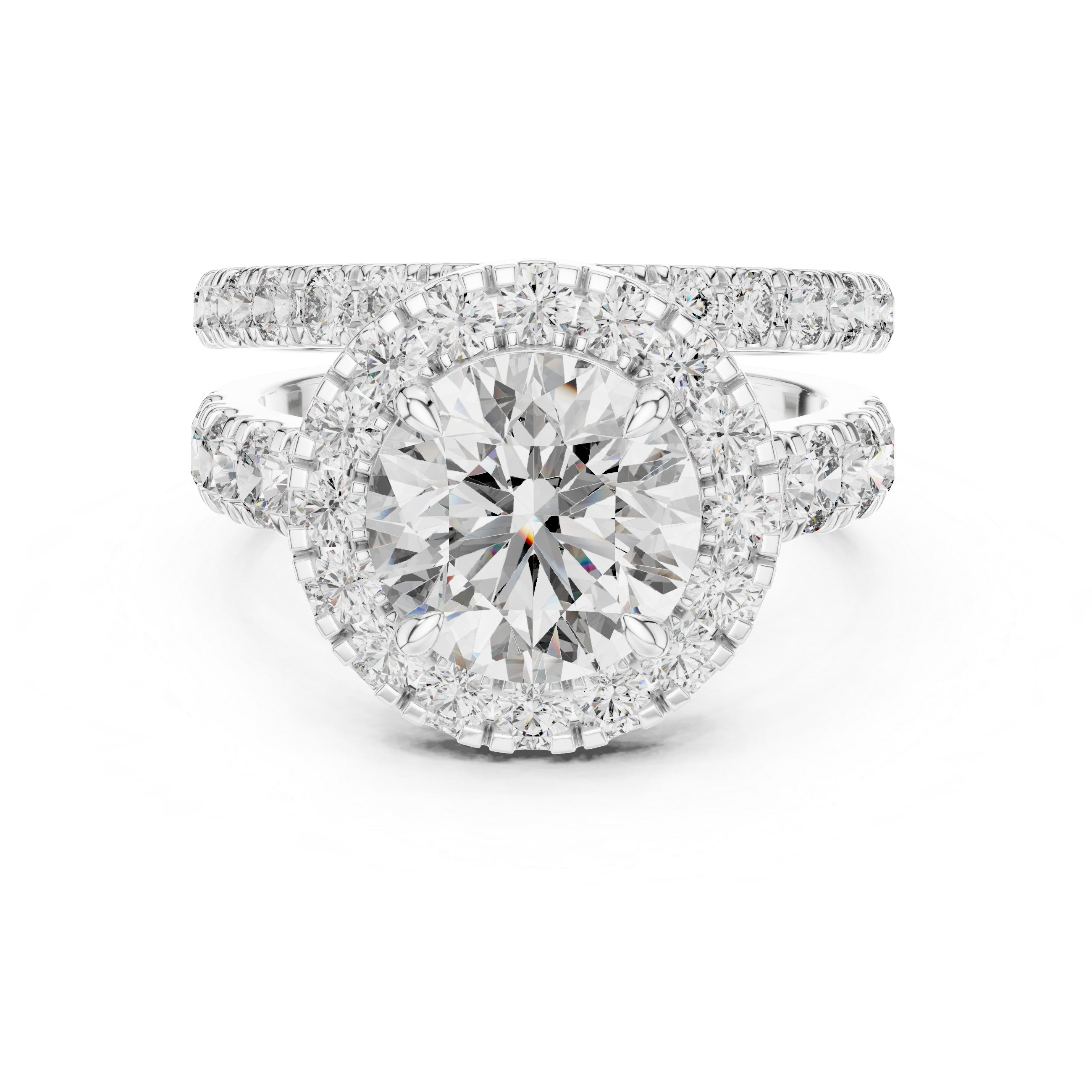 Diamond ring with a white background