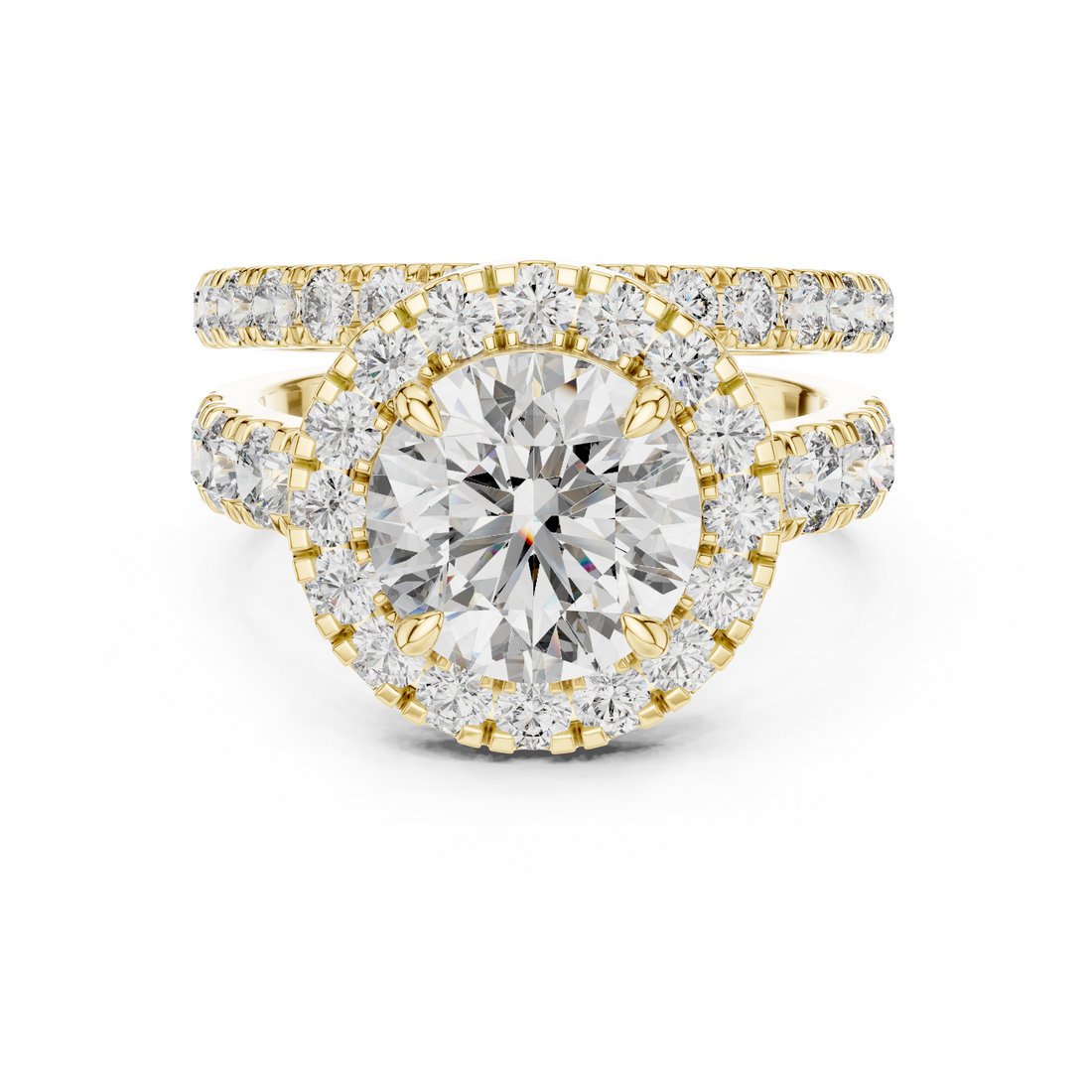 Luxe Halo 3-Ct Round Diamond in 14-KT White Gold