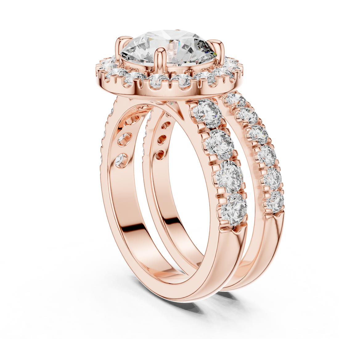 Luxe Halo 3-Ct Round Diamond in 14-KT White Gold