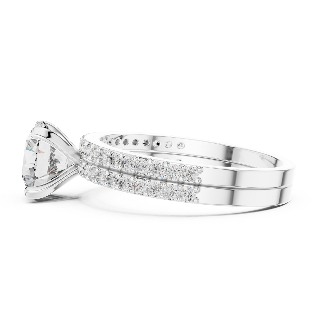 Eternal Radiance Dual Band 1-Ct Diamond Ring in 14-KT White Gold