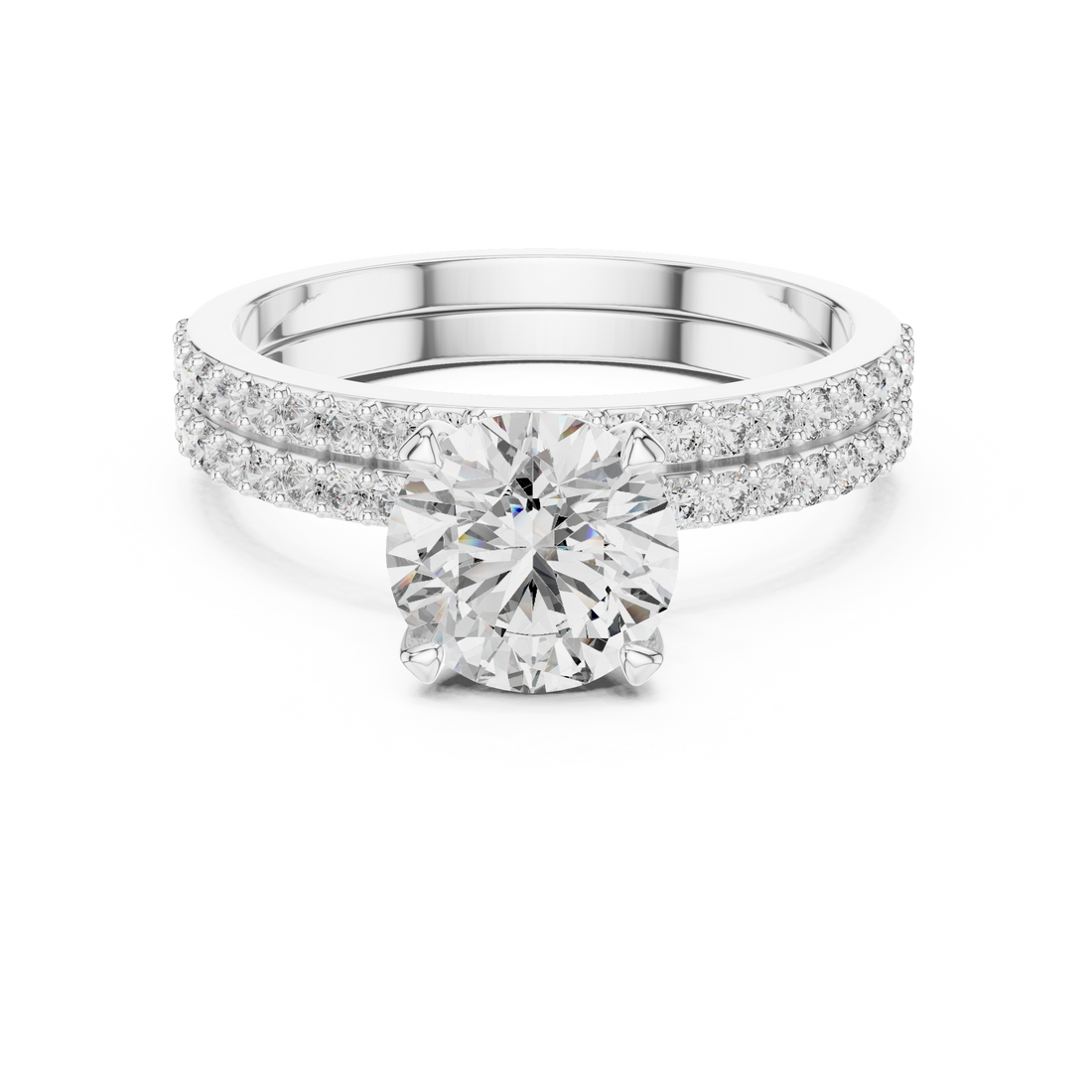Eternal Radiance Dual Band 1-Ct Diamond Ring in 14-KT White Gold