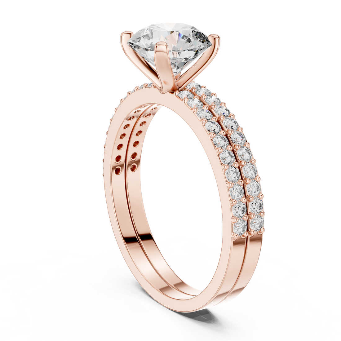 Eternal Radiance Dual Band 1-Ct Diamond Ring in 14-KT White Gold
