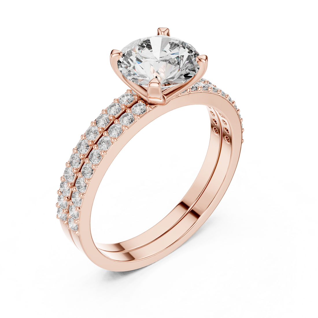 Eternal Radiance Dual Band 1-Ct Diamond Ring in 14-KT White Gold