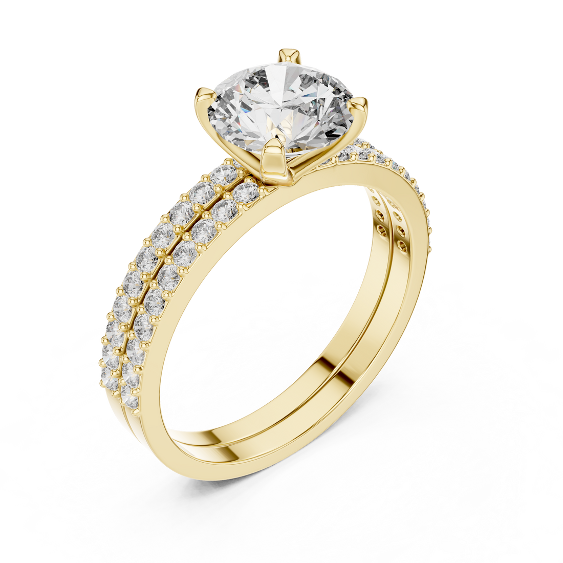 Eternal Radiance Dual Band 1-Ct Diamond Ring in 14-KT White Gold