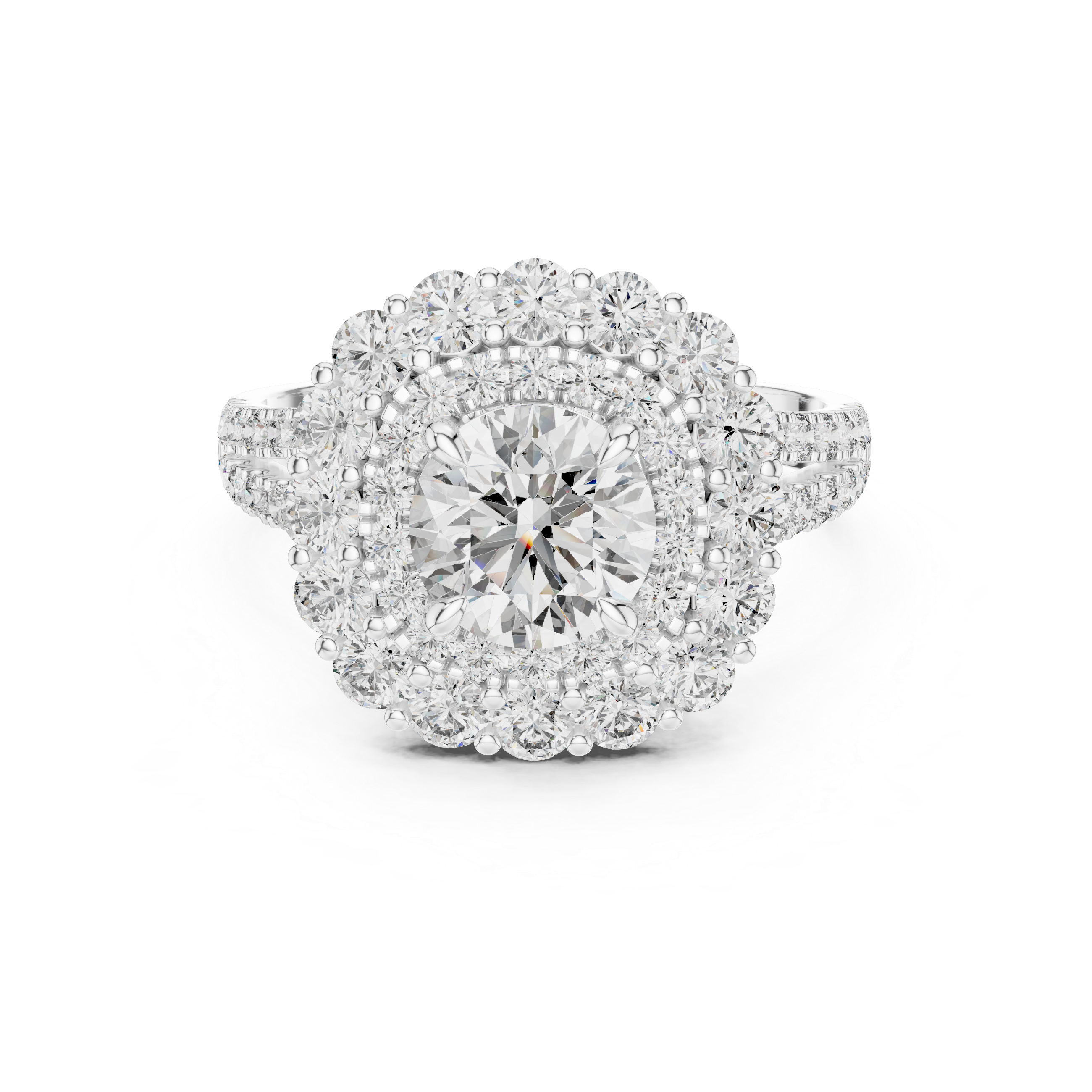 Diamond ring with a white background